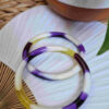 Jonc de résine colorée (violet, jaune, blanc)
